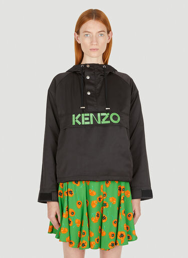 Kenzo Logo Print Windbreaker Jacket Black knz0250033
