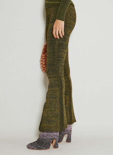 Isa Boulder Tent Flared Knit Pants Green isa0253007