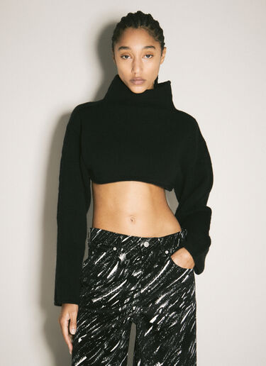 Marni Turtleneck Cropped Sweater Black mni0258002