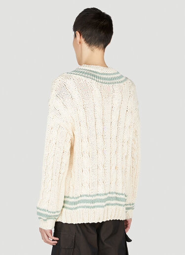Visvim V-컬리지엄 케이블 니트 스웨터 크림 vis0152021