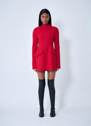 Sportmax Wool-Blend Dress Red spx0263002