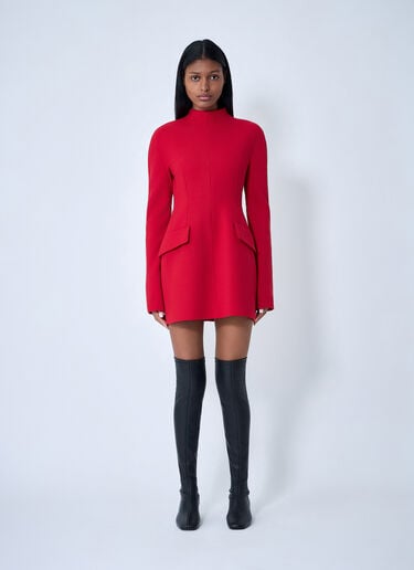 Sportmax Wool-Blend Dress Red spx0263002