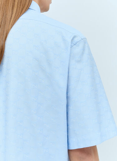 Gucci GG Supreme Oxford Cotton Shirt Blue guc0155068
