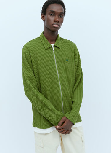 Stüssy Big Thermal Zip Up Shirt Green sts0151009