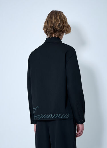 Jacquemus Zip-Front Cotton Shirt Black jac0164016