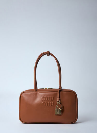 Miu Miu Beau Leather Shoulder Bag Brown miu0260019