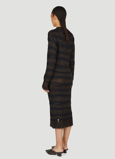 Acne Studios Ladder Knit Midi Dress Brown acn0253027