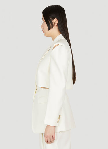 Alexander McQueen 슬래시 재킷 화이트 amq0248007