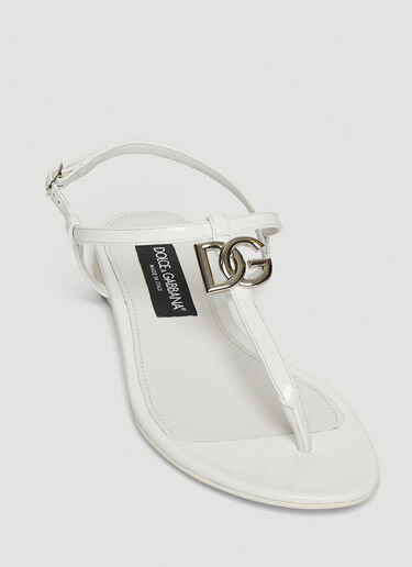 Dolce & Gabbana Logo Cut-Out Sandals White dol0247091