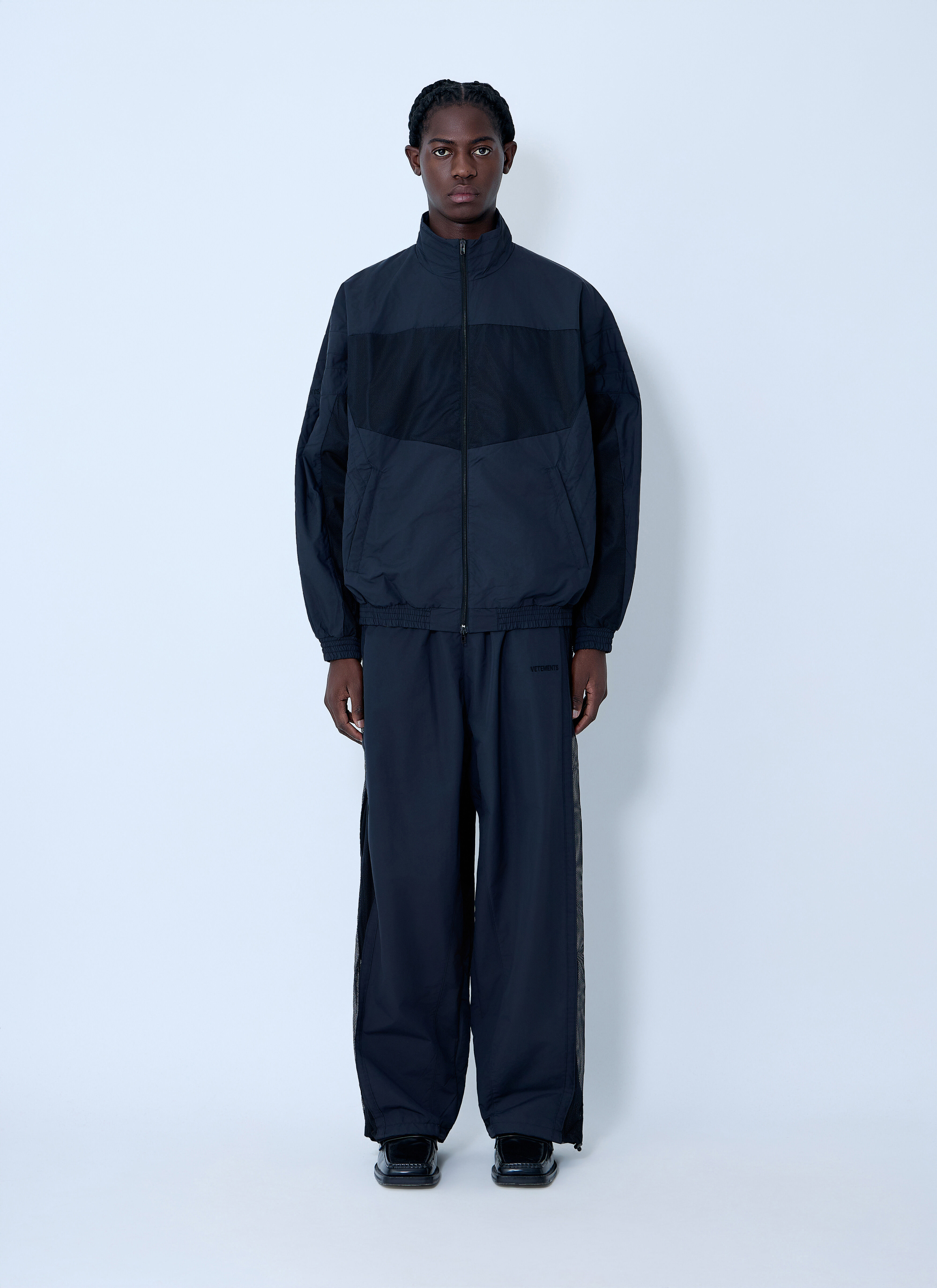 Vetements Men's' Mesh Panel Track Jacket in Black | LN-CC®