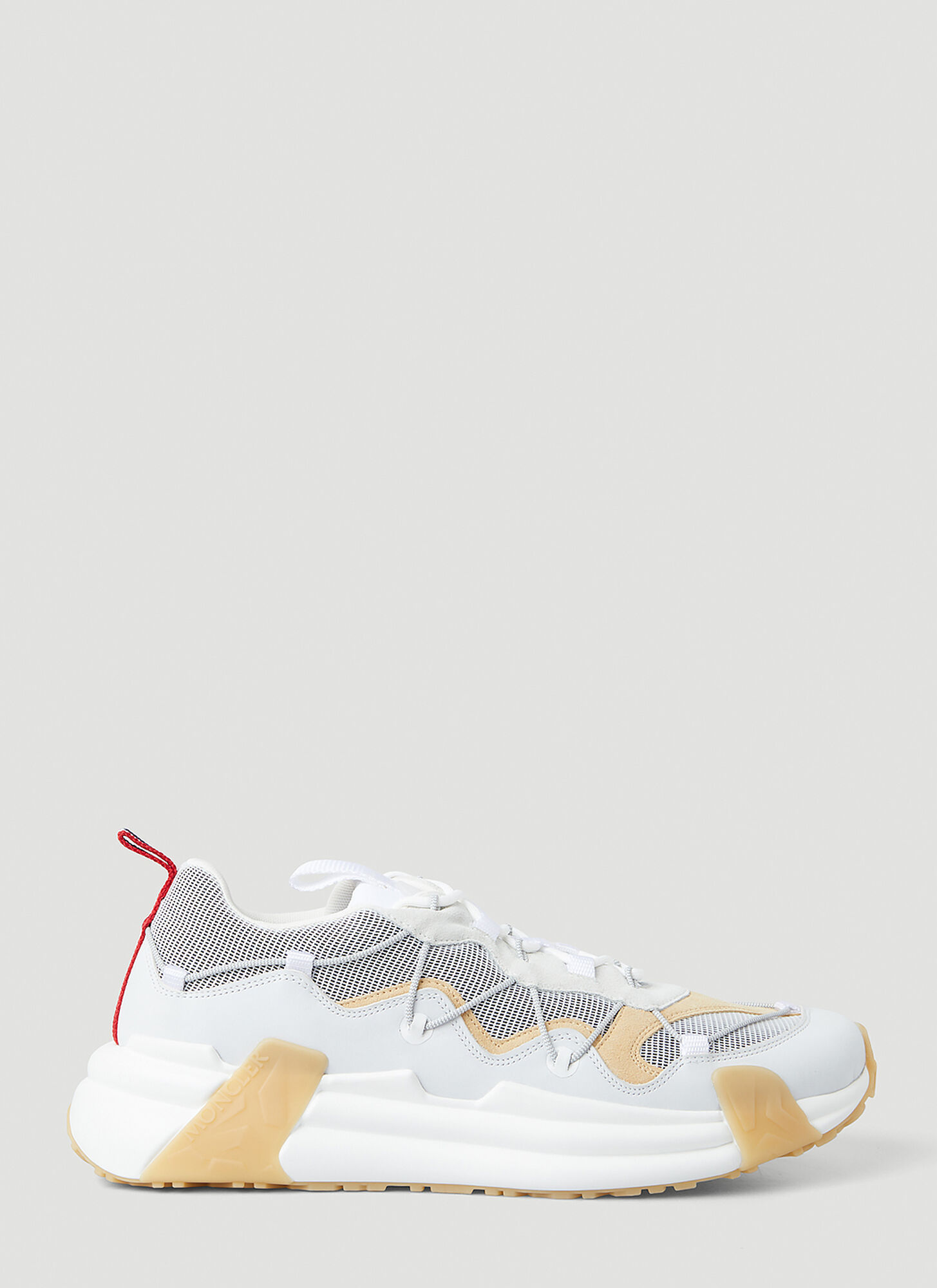 Moncler Compassor Low-top Sneakers In Leather And Fabric In White