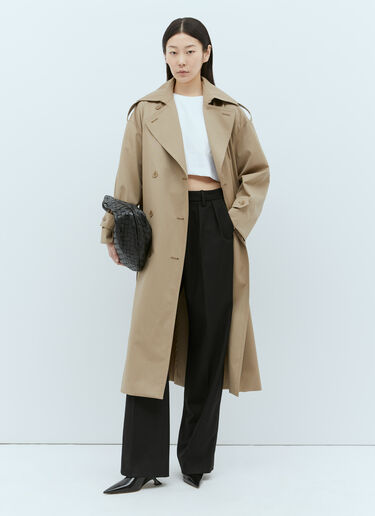 Max Mara Double-Breasted Trench Coat Beige max0255020