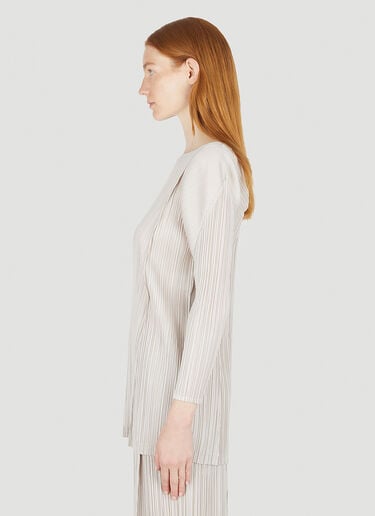 Pleats Please Issey Miyake Blow Tunic Top Beige plp0248026