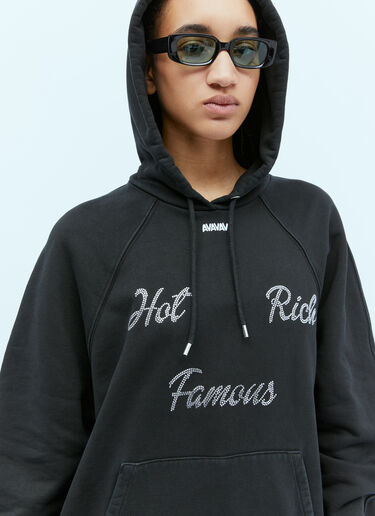 Crystal Embellished Hooded Sweatershirt AVAVAV Crystal Embellished Hooded Sweatershirt Black ava0254001