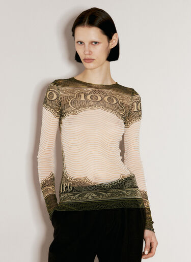 Jean Paul Gaultier Cartouche Mesh Top Cream jpg0256006