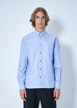 Moncler Button-Down Cotton Shirt Dark Blue mon0165059