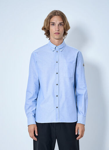 Moncler Button-Down Cotton Shirt Dark Blue mon0165059