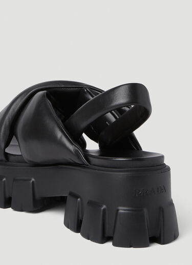 Prada Padded Track Sole Sandals Black pra0252045
