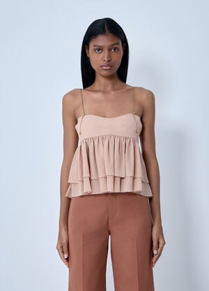 Chloé Sleeveless Ruffle Top Pink chl0263014