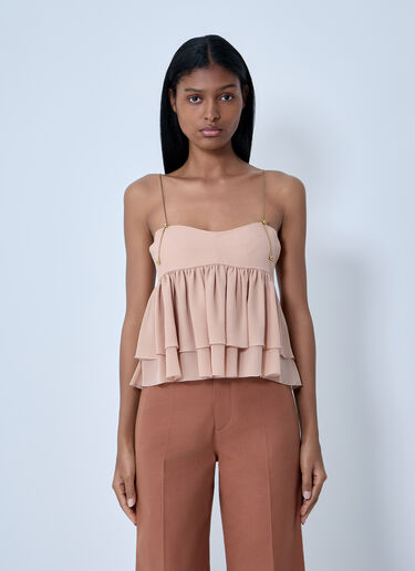 Sleeveless Ruffle Top Chloé Sleeveless Ruffle Top Pink chl0263014