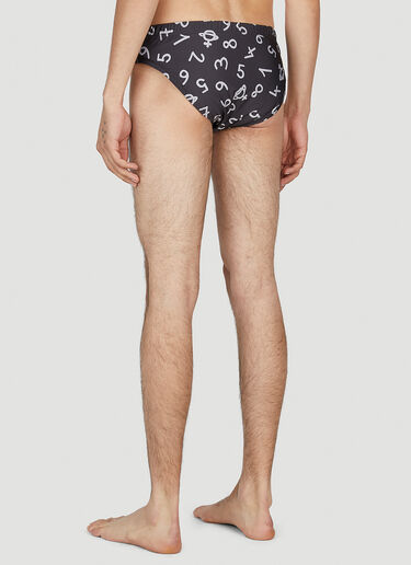 Numerical Print Swim Briefs Vivienne Westwood Numerical Print Swim Briefs Black vvw0152004