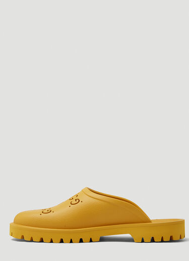 Gucci Perforated G Low Clogs Yellow guc0150148