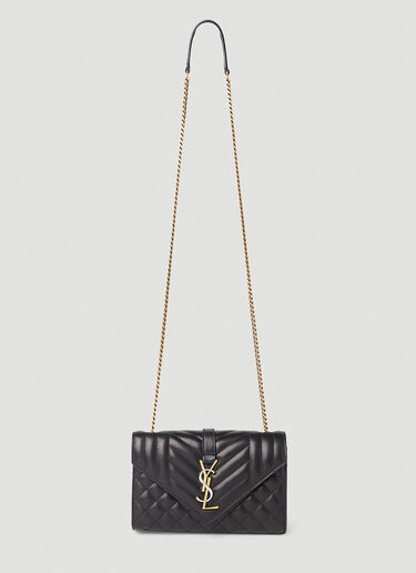 Saint Laurent 小号菱格纹信封包 黑色 sla0252062