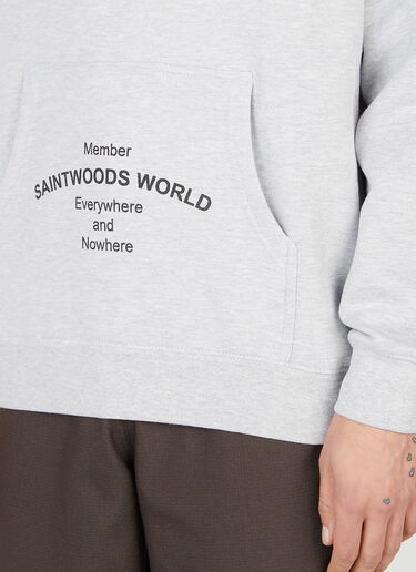 Saintwoods World Member Hooded Sweatshirt Light Grey swo0151011