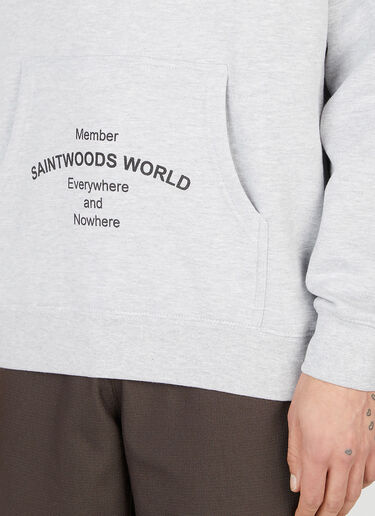 Saintwoods ワールドメンバー フードスウェットシャツ ライトグレー swo0151011