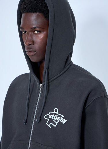 LN-CC® - Stüssy: Surf Size Dyed Zip Hoodie - Grey Stüssy Surf Size Dyed Zip Hoodie Grey sts0164027