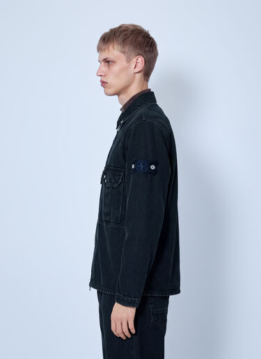LN-CC® - Stone Island: Denim Overshirt with Utility Pocket - Blue Stone Island Denim Overshirt with Utility Pocket Blue sto0165104