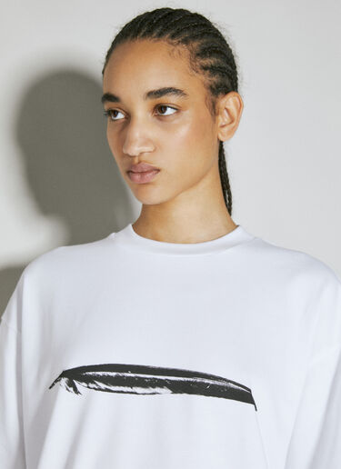 Ann Demeulemeester Marike Feather Print T-Shirt White ann0254010