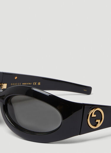 Gucci GG1247S ラップアラウンドサングラス ブラック guc0250260