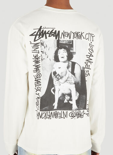 Stüssy How We're Livin' Long Sleeve T-Shirt White sts0151036