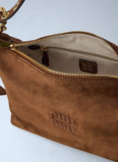 LN-CC® - Miu Miu: Spirit Suede Bag - Brown Miu Miu Spirit Suede Bag Brown miu0366055