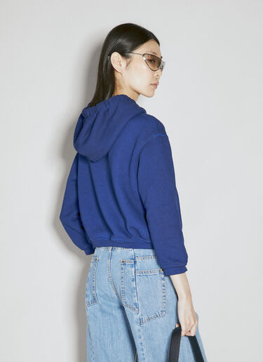 Alexander Wang Glitter Logo Shrunken Hooded Sweatshirt Blue awg0254008