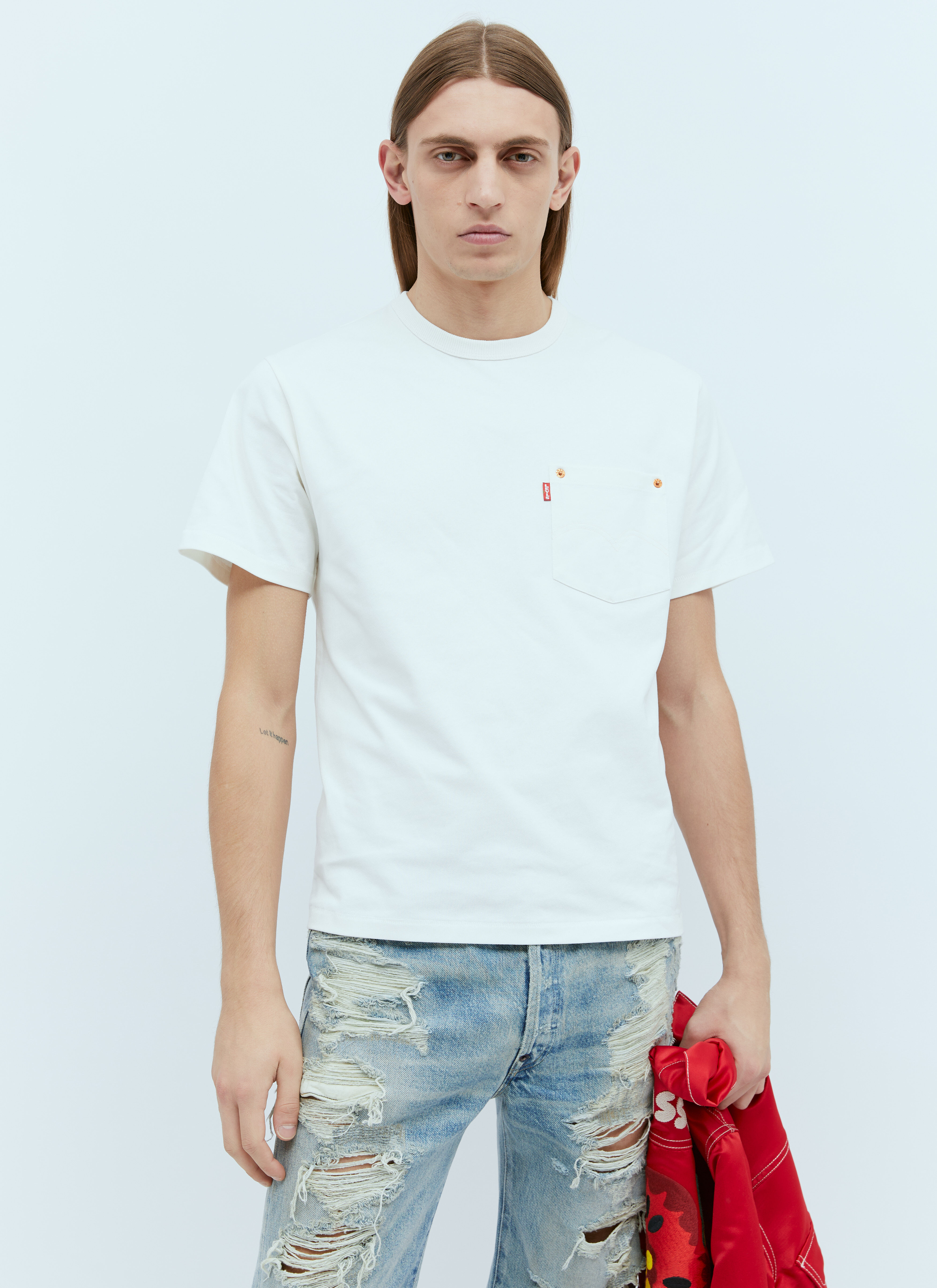 Kenzo x Levi's 포켓 티셔츠 레드 klv0156003