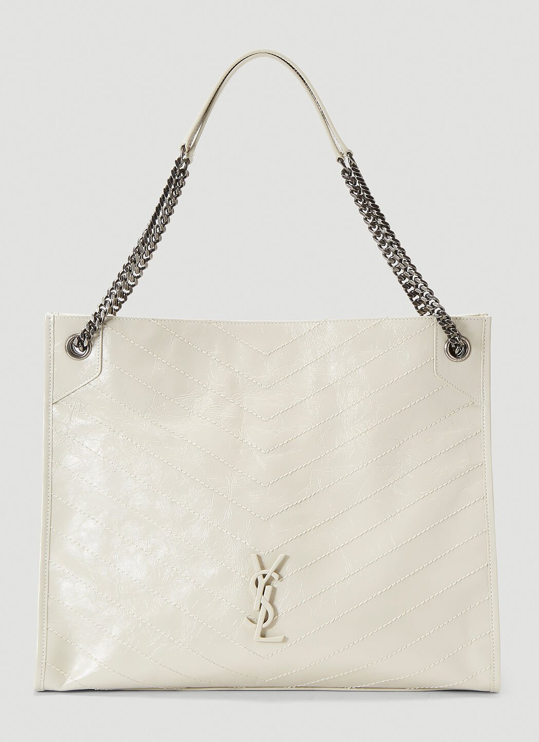Saint Laurent White Niki Large Tote Bag LN CC