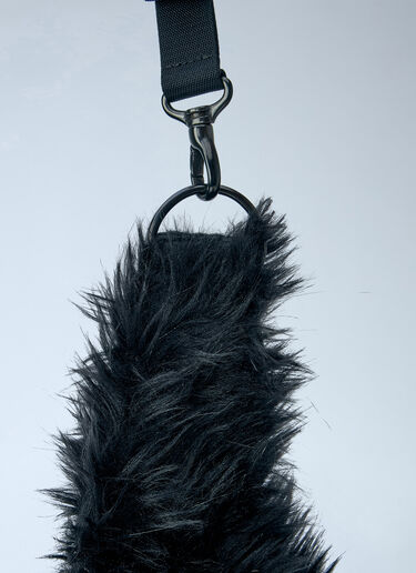 LN-CC® - Yohji Yamamoto: 3 Way Shoulder Strap Fur Bag - Black Yohji Yamamoto 3 Way Shoulder Strap Fur Bag Black yoy0263011