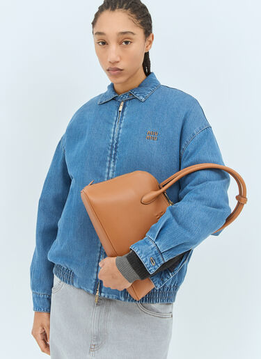 Miu Miu Small Embossed Leather Handbag Brown miu0258051