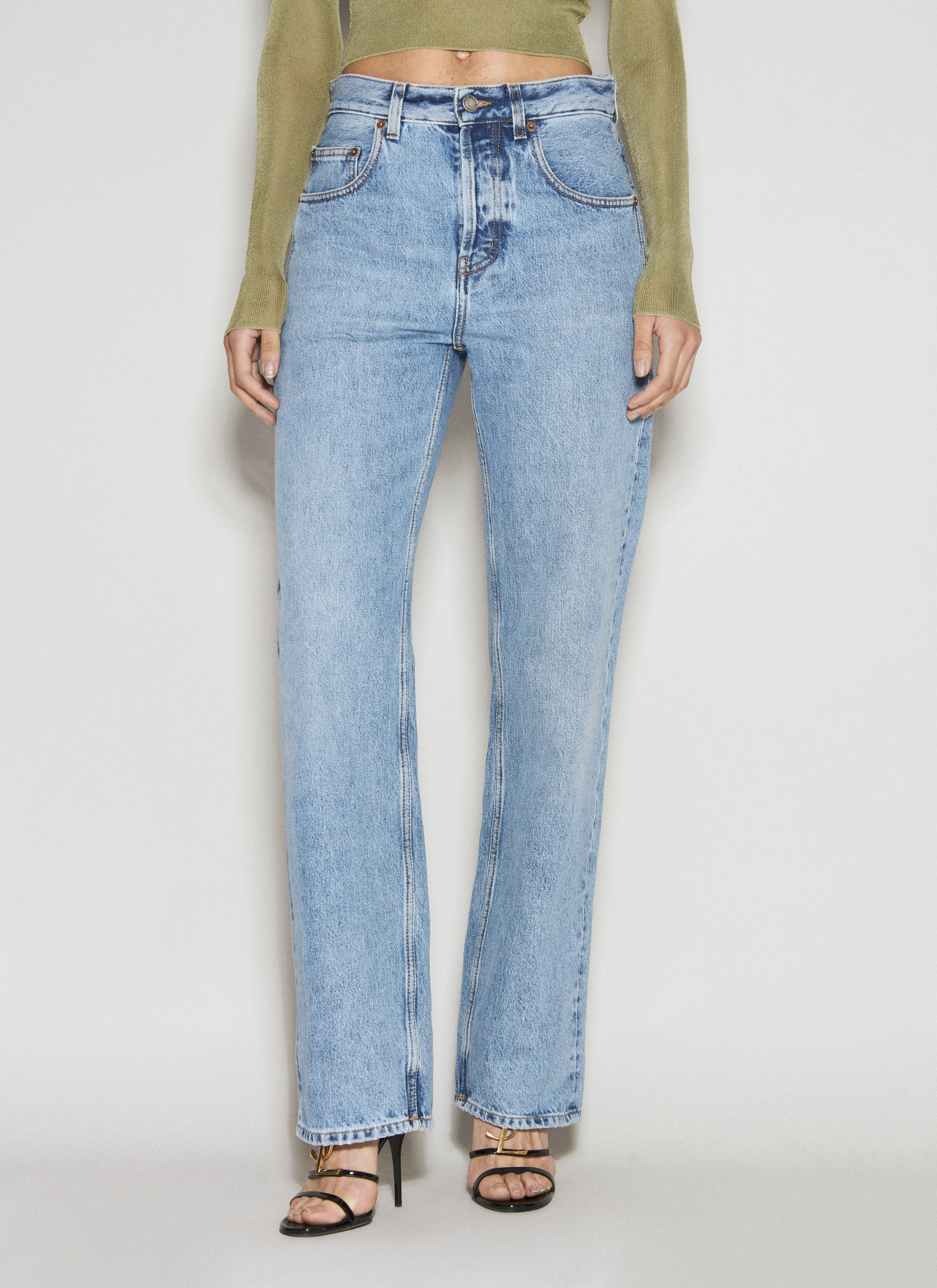 The Row Long Baggy Jeans Blue row0256005