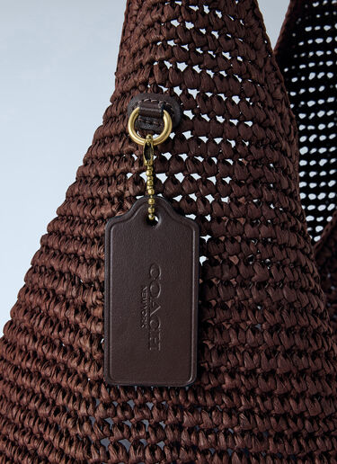 Refined Weave Straw Brooklyn Shoulder Bag 39 Coach Refined Weave Straw Brooklyn Shoulder Bag 39 Dark Brown coa0264035