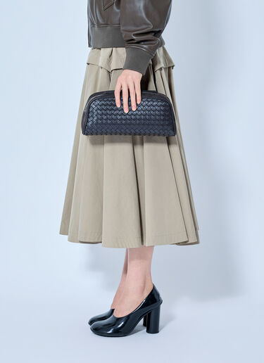 LN-CC® - Bottega Veneta: Large Nodo Leather Pouch - Dark Brown Bottega Veneta Large Nodo Leather Pouch Dark Brown bov0265048