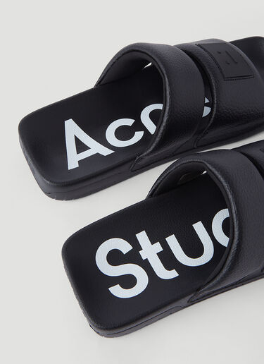 Acne Studios Face Rubber Sandals Black acn0145001