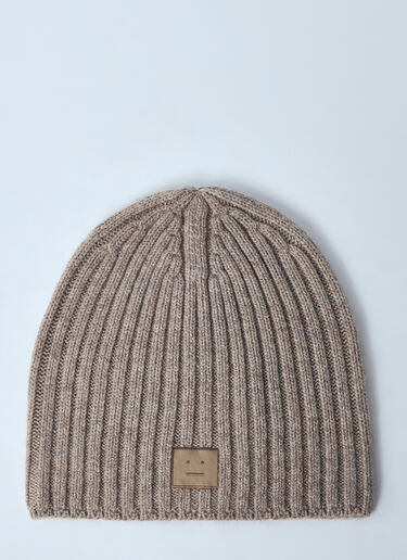 Acne Studios Logo Motif Beanie Hat Grey acn0159030