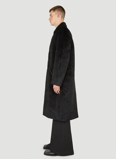 Courrèges Oversized Hairy Coat Black cou0150004