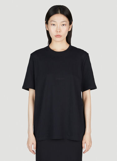 Tonal Logo T-shirt Saint Laurent Tonal Logo T-shirt Black sla0253014