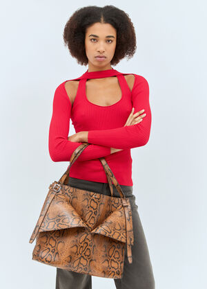 Coperni Snake Print Belt Cabas Bag Brown cpn0257014