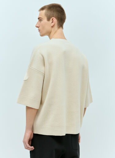 Logo Patch Wool Knit T-Shirt Moncler x Roc Nation designed by Jay-Z Logo Patch Wool Knit T-Shirt Cream mrn0156012