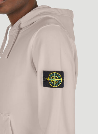 Stone Island Logo-Patch Hooded Sweatshirt Pink sto0148064